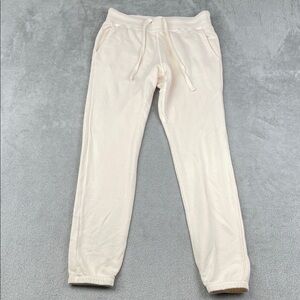 NEW Unsubscribed S 100% Cotton Cream Fleece Terry Jogger Pants